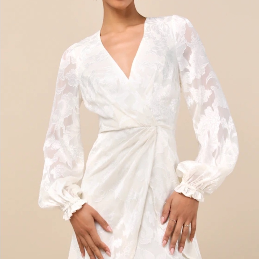 Lulu's White Long Sleeve Dress